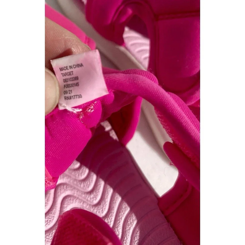 Cat & Jack TODDLER GIRLS Hot Pink Hook & Loop WATER SLINGBACK Shoes -Size 11 T